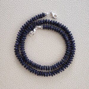 MIDNIGHT SKY BLUE SANDSTONE NECKLACE--18"